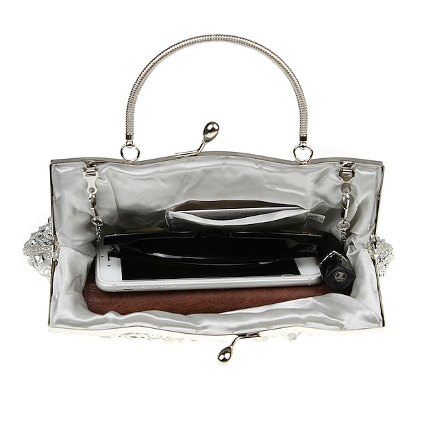 Beaded Vintage White Clutch Purse Women's – Evening