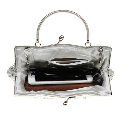 Beaded Vintage White Clutch Purse Women's – Evening