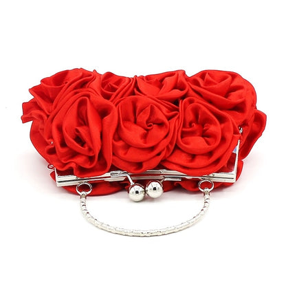 Vintage – Rose Elegant Bag Clutch Red Evening Design Floral
