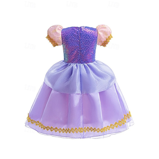 Girl Princess Party Fairytale Rapunzel Sofia Dress Flower Theme