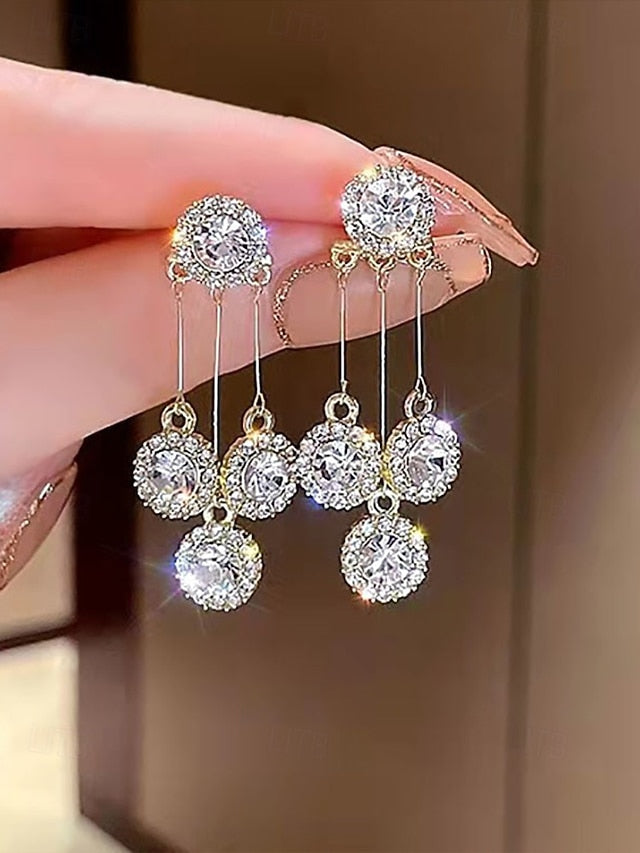 Crystal Women Dangle Elegant for Sparkling Earrings –