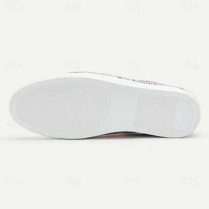 Men's Multicolor Woven Sneakers – Trendy Nylon Knit