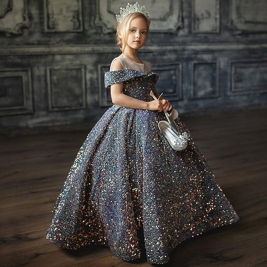 Dress Party Flower Solid Girls' Girl Color Kids