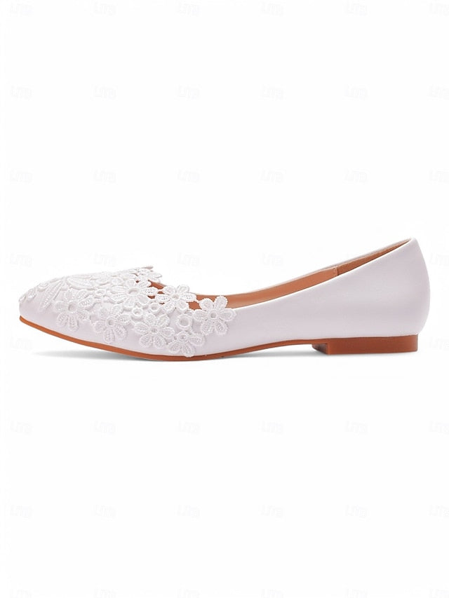 Brides for Elegant Women's Ballet – White Flats Lace