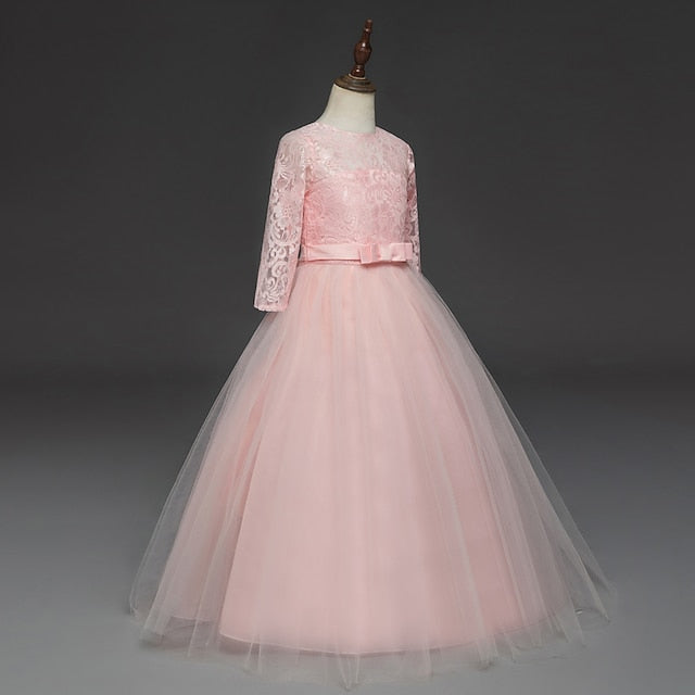 Girl 3-13 Lace Prom Dress Kids Princess Flower Years
