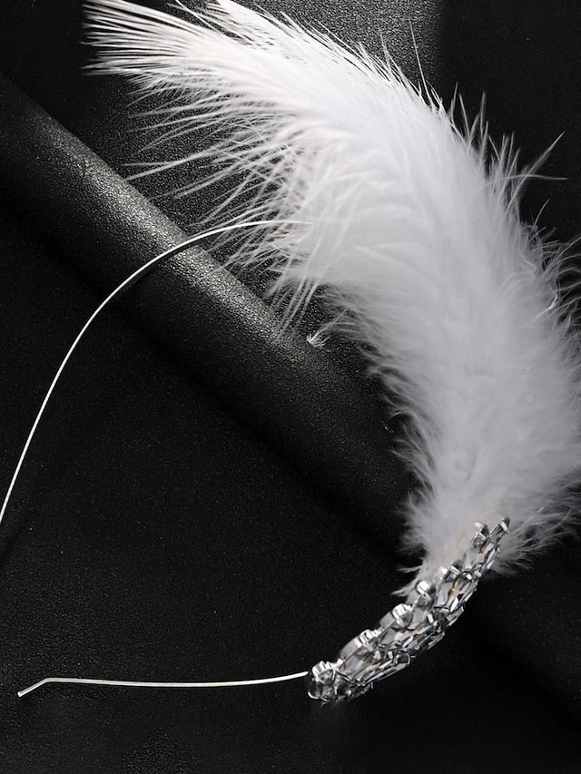 Feather Clip Vintage Hair Women's - Crystal White
