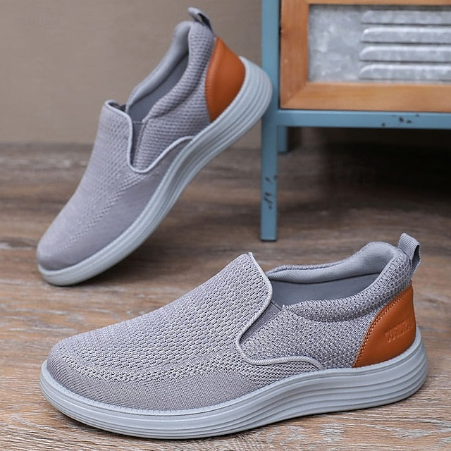 Slip-On Navy – Stretch Breathable Men's Knit Sneakers