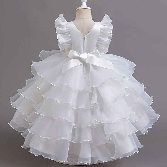 Girls' Dress Asymmetrical Floral Kids Party