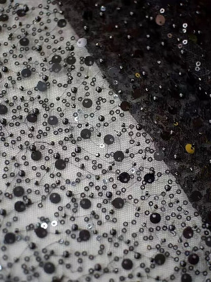 Formal Dress Carnival Sequined Black Evening A-Line Elegant Gown