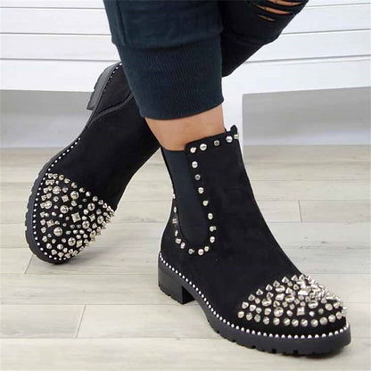 Ankle Chelsea Studded Black – Chunky Boots Sole Women for