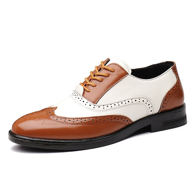 and White Oxford Shoes Wingtip Burgundy Brogue Men's