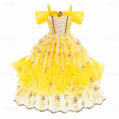 and Girl Flower Dress the Beauty Belle Beast Princess Cute