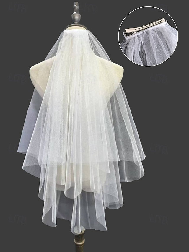 Classic Elegant Soft Veil – Tulle Bridal with Two-Layer