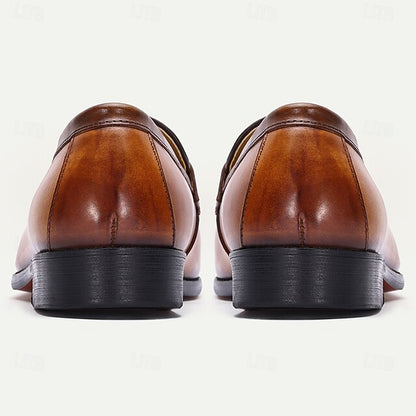 Slip-On Tan Tassel Vintage Loafers Leather – Men's