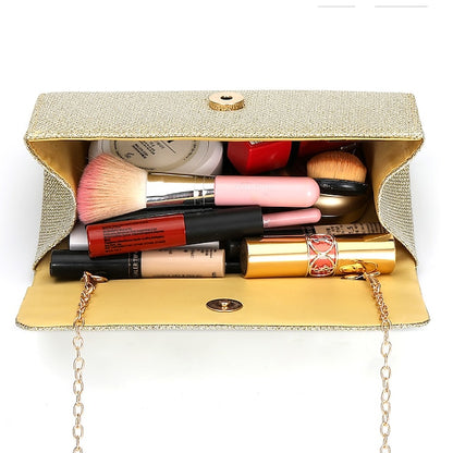 Evening Elegant Women's Purse – Silver Glitter Clutch