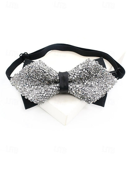 Polyester Sparkling Sequins Bow Christmas – Men's Tie