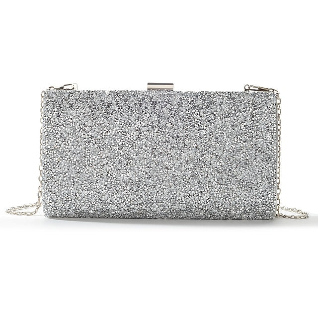 Glitter Silver Women's Clutch
