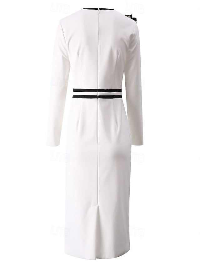 Elegant Bride Dress the Mother Casual of Crew Vintage Neck