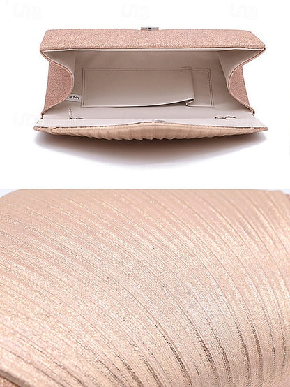 Champagne Bag Design – Clutch Pleated with Glitter Evening