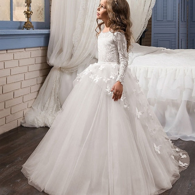 Dress Party Solid First Communion Kids Girls' Color