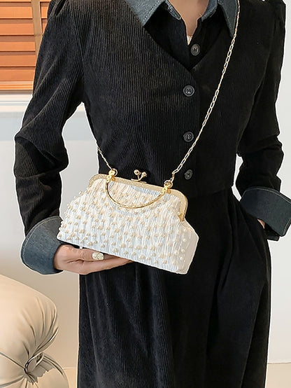 – Clutch Women's Evening Beaded Pearl Vintage Elegant Bag