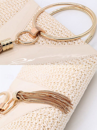 Handbag Purse Clutch with Woven – Women's Elegant Straw