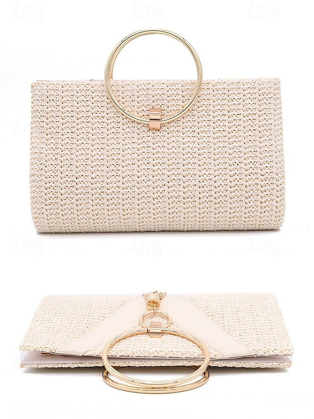 Handbag Purse Clutch with Woven – Women's Elegant Straw