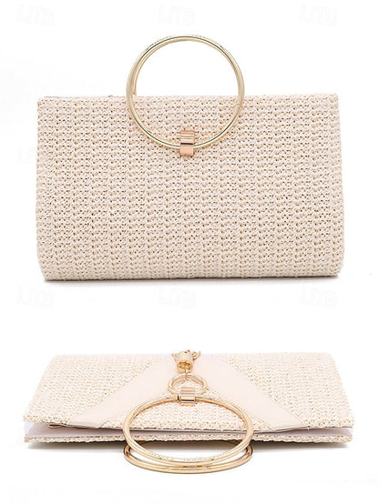 Handbag Purse Clutch with Woven – Women's Elegant Straw