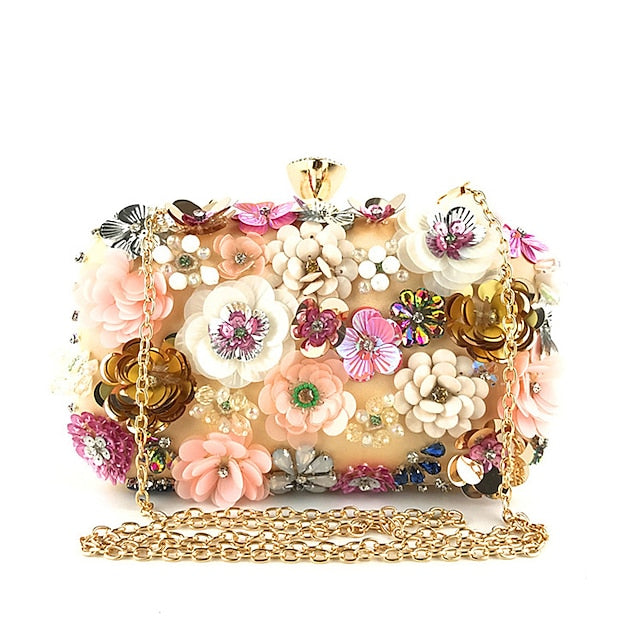 Embellished Floral – 3D Women's Clutch Evening Flower