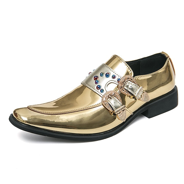 Shoes Buckle Fashion Men's Loafers – Pink Metallic