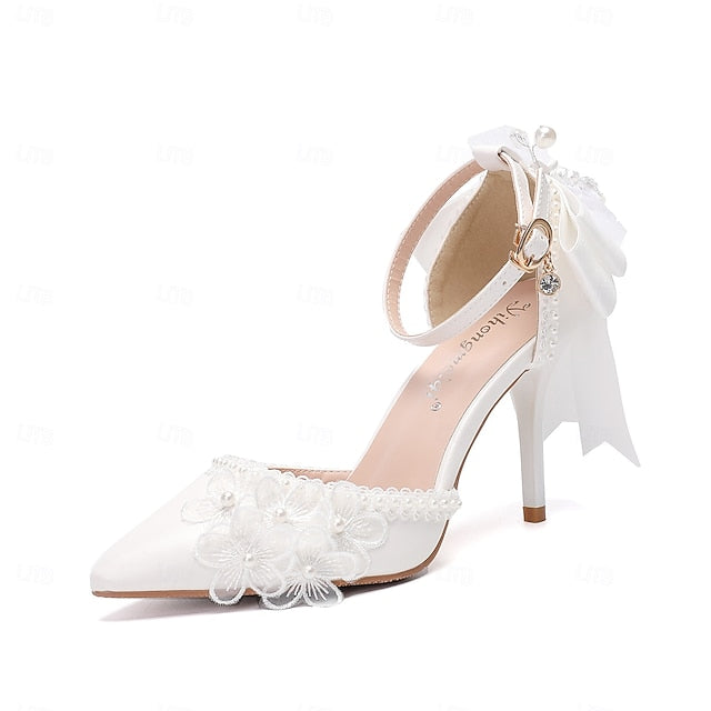 White Wedding Party Shoes Women's Dress