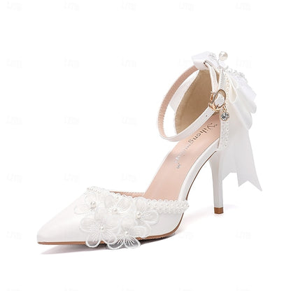 White Wedding Party Shoes Women's Dress