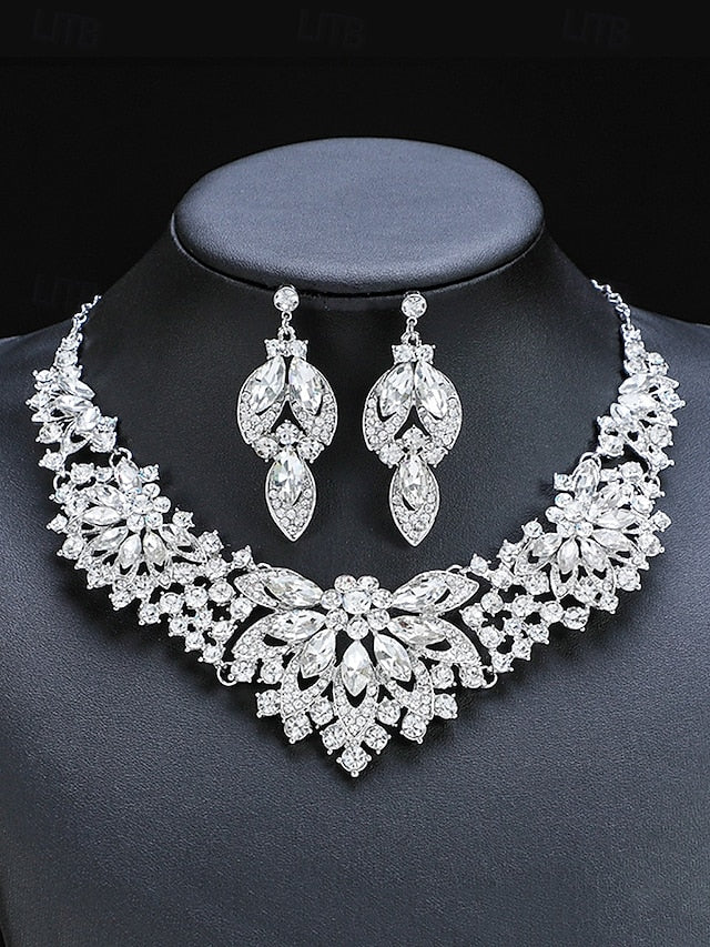 Jewelry Statement Elegant – Necklace Green Crystal Set
