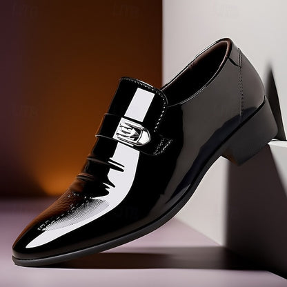 Slip-On Patent Men's Shoes Classic Leather –