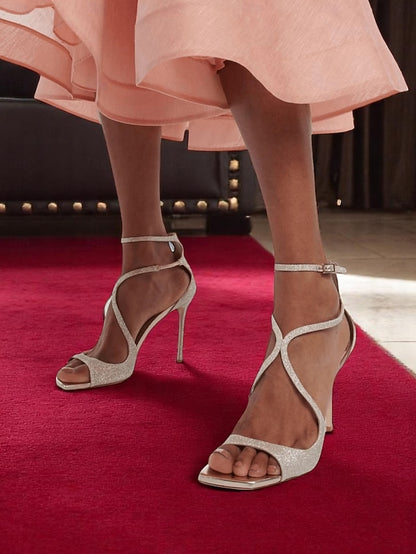 Stiletto Elegant - Heels Women's Satin Lavender Crisscross