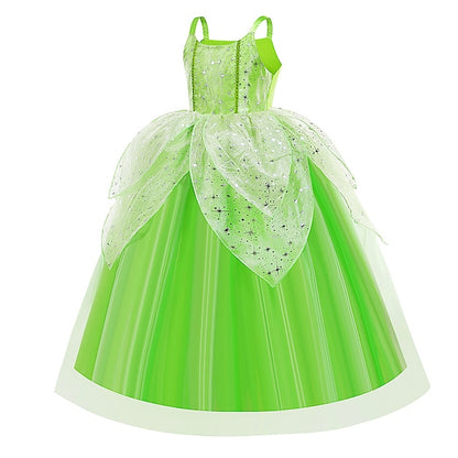 Theme Bell Flower Girl Tinker Dress Princess Tiana Fairytale