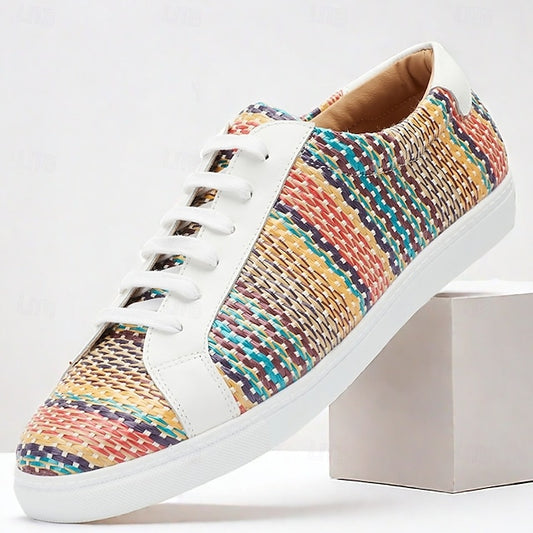 Wholesale SampleMen's Multicolor Woven Sneakers – Trendy Nylon Knit