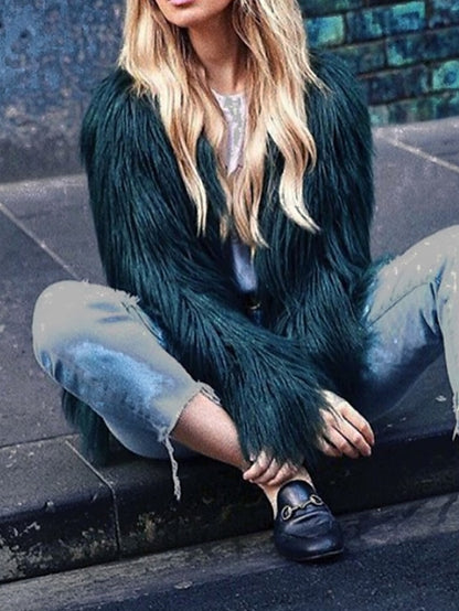 Comfortable Coat Leathers Fur Faux Warm Women's Furs