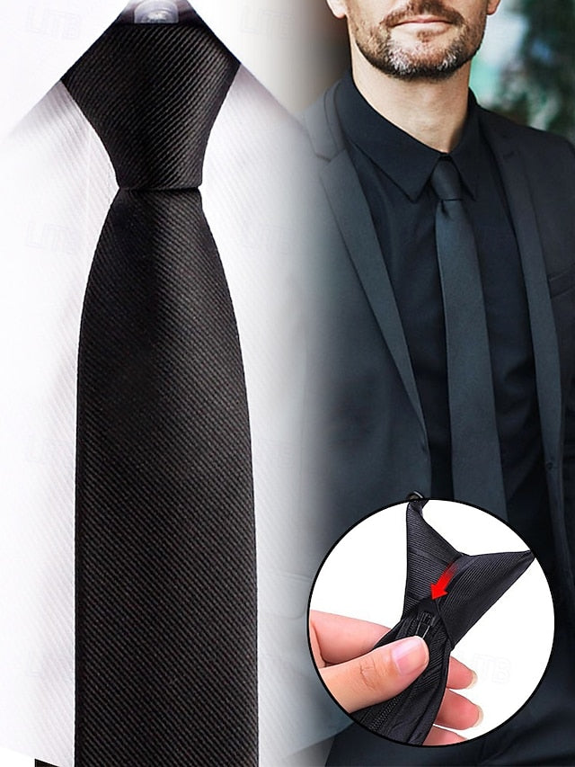 Narrow Zip Stripes - Ties Classic Men's Pre-Tied and